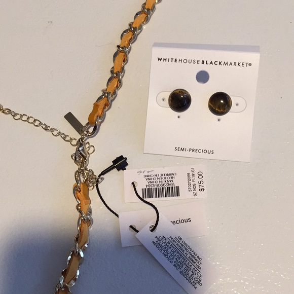 🎉SALE NWT WHBM Tiger Eye earring and necklace set - Picture 3 of 6